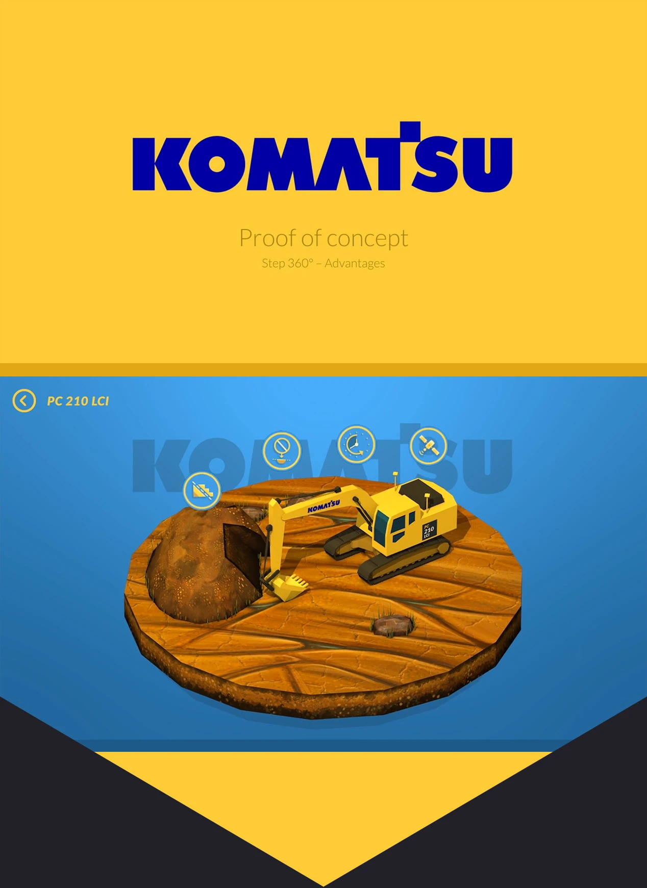 letsbro | visual communication and visual identity = (identity, graphics, 3d, web, print, motion) | work = Komatsu App